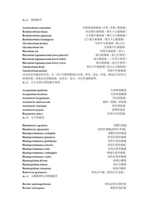 菌种安全分级目录