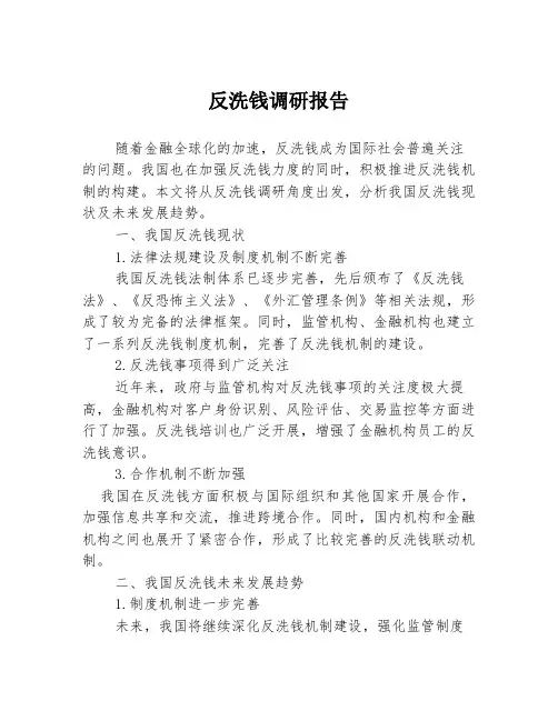 反洗钱调研报告