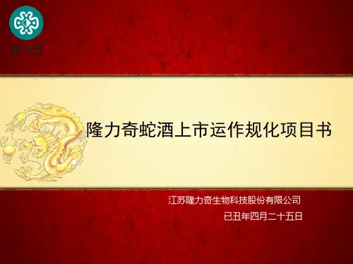 隆力奇“蛇酒”项目规划书.ppt
