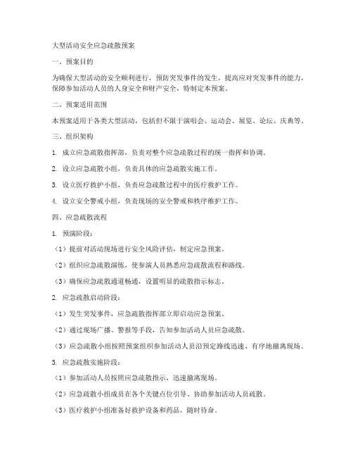 大型活动安全应急疏散预案
