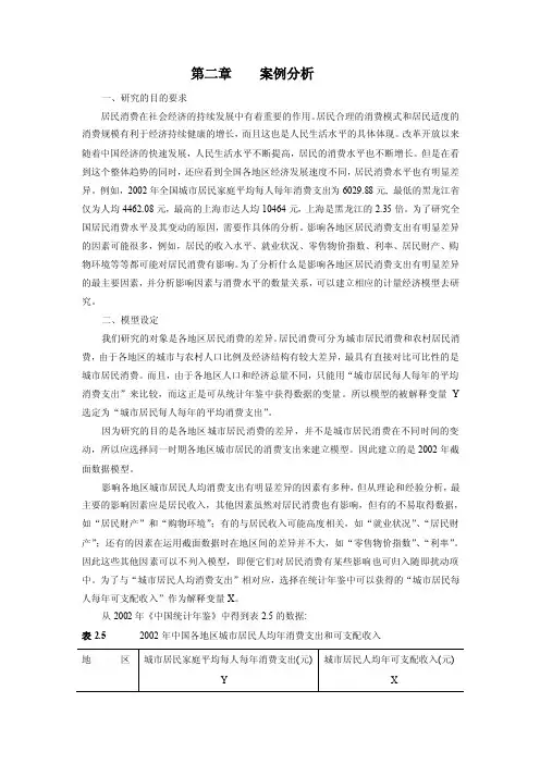 计量经济学案例分析eviews