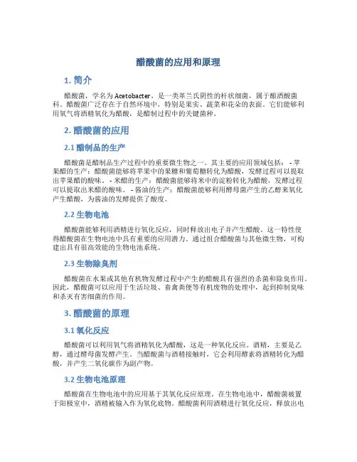 醋酸菌的应用和原理