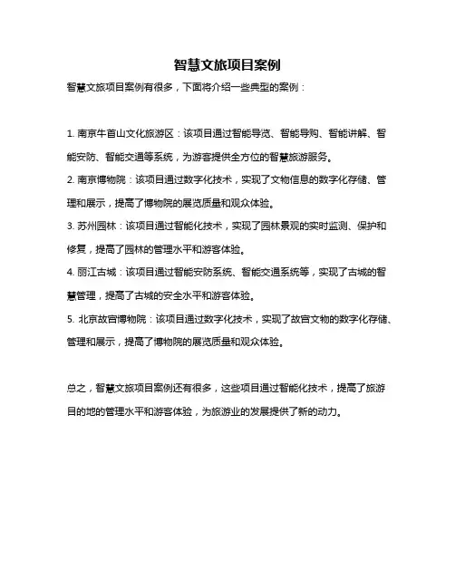 智慧文旅项目案例