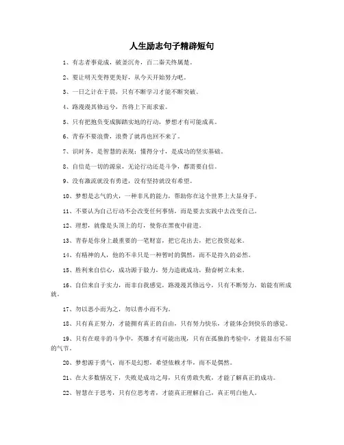 人生励志句子精辟短句