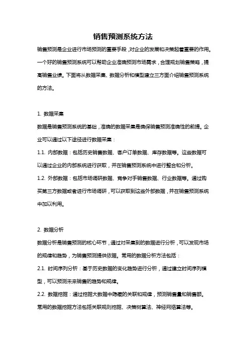 销售预测系统方法