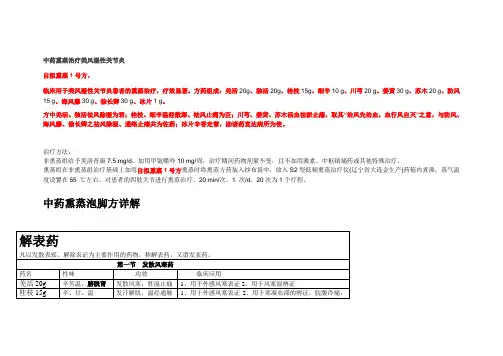 中药熏蒸泡脚方详解