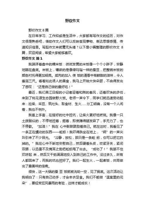 野炊作文8篇