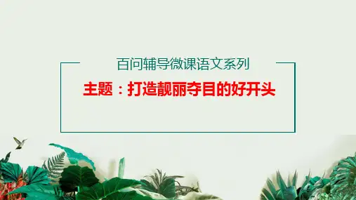 初中语文作文打造靓丽夺目的好开头(微课)