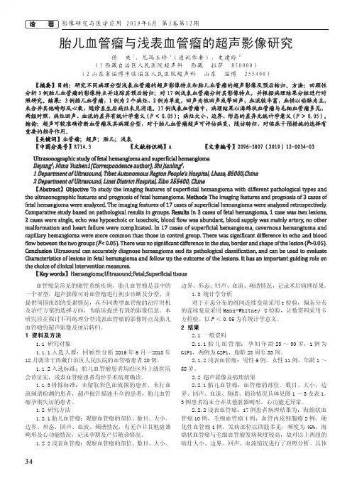 胎儿血管瘤与浅表血管瘤的超声影像研究
