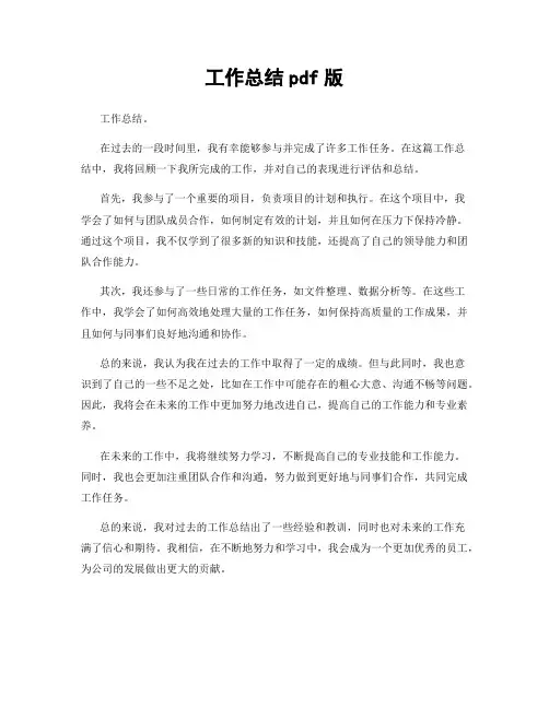 工作总结pdf版