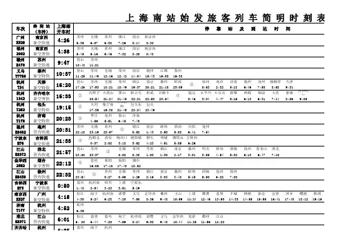 火车时刻表