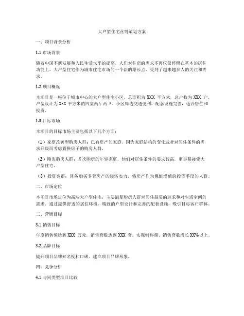 大户型住宅营销策划方案