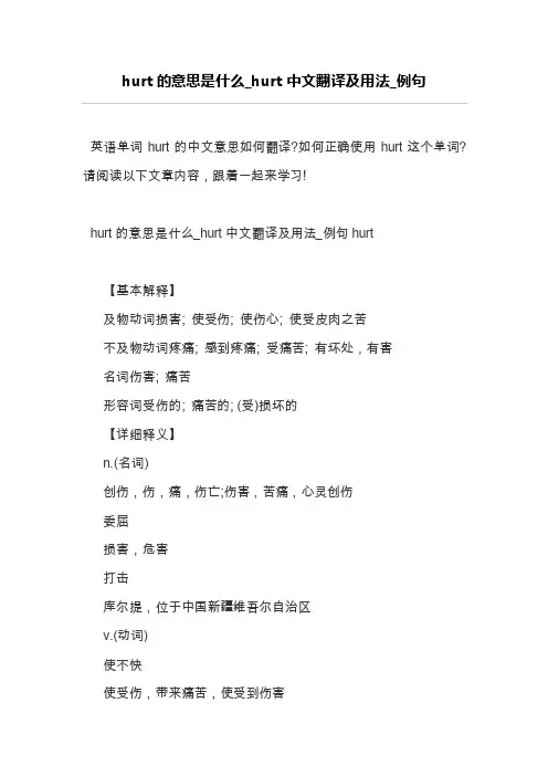 hurt的意思是什么_hurt中文翻译及用法_例句