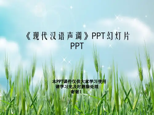 《现代汉语声调》PPT幻灯片PPT