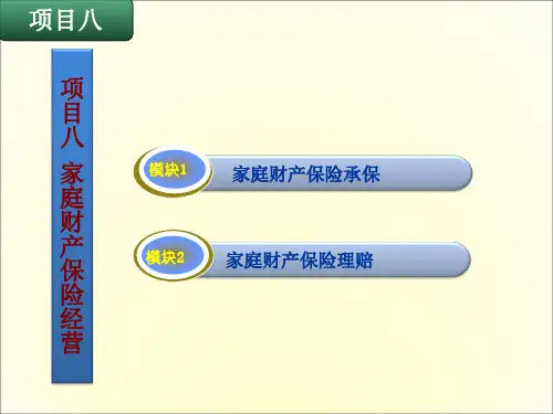 项目8家庭财产保险经营PPT