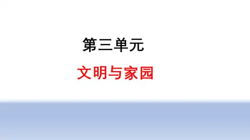 道德与法治九年级上册第三单元 文明与家园 复习ppt(共26张PPT)