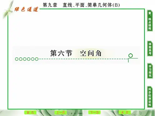 高考数学复习 第九章 第六节空间角精品课件