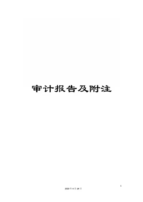 审计报告及附注范文