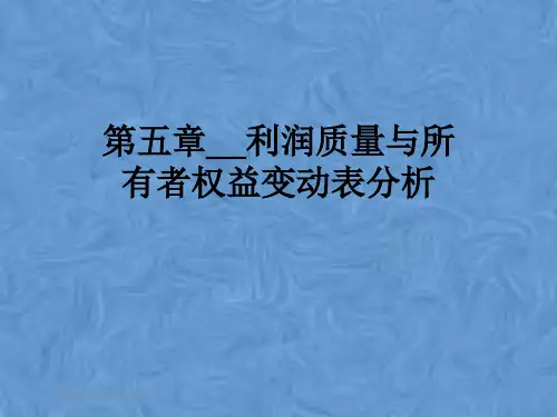 第五章__利润质量与所有者权益变动表分析