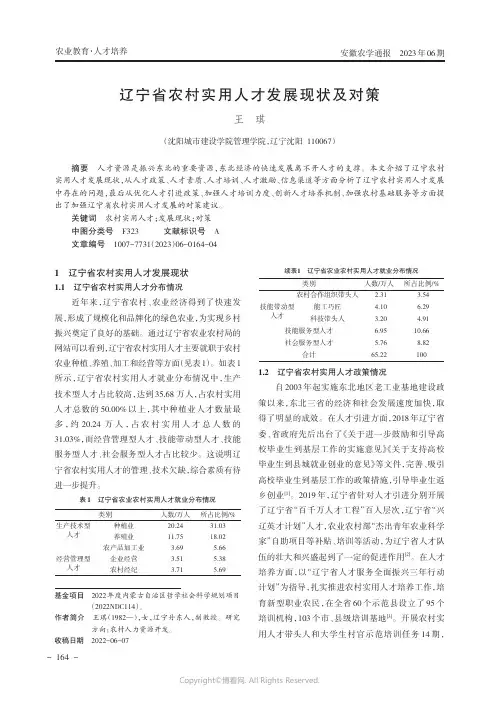 辽宁省农村实用人才发展现状及对策
