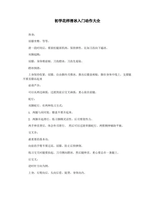 初学花样滑冰入门动作大全