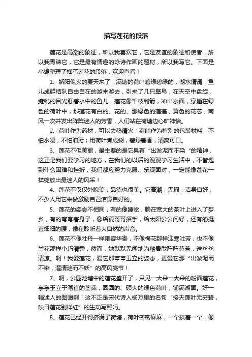 描写莲花的段落