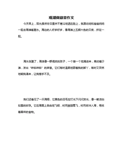 观潮做徽章作文