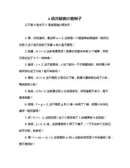 c语言赋值计算例子