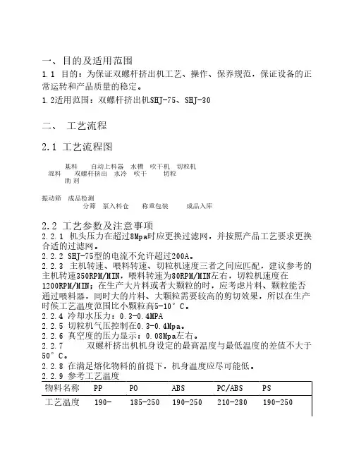 双螺杆操作规程