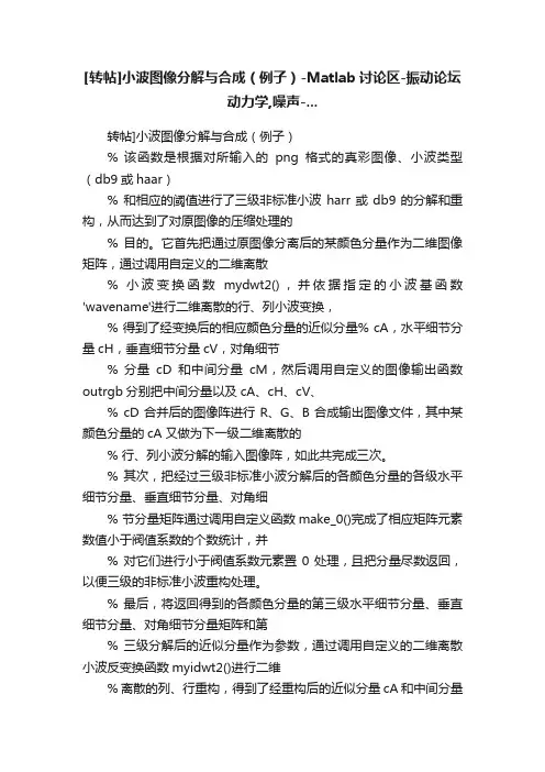 [转帖]小波图像分解与合成（例子）-Matlab讨论区-振动论坛动力学,噪声-...