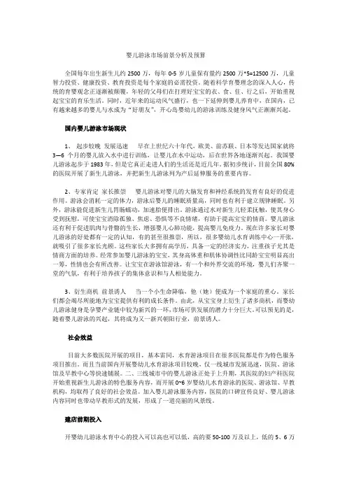 婴儿游泳馆市场前景分析及预算
