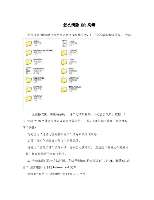 怎么清除1kb病毒