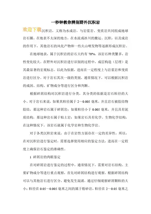 一秒钟教你辨别野外沉积岩
