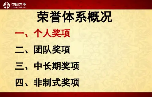 荣誉体系专题培训课件