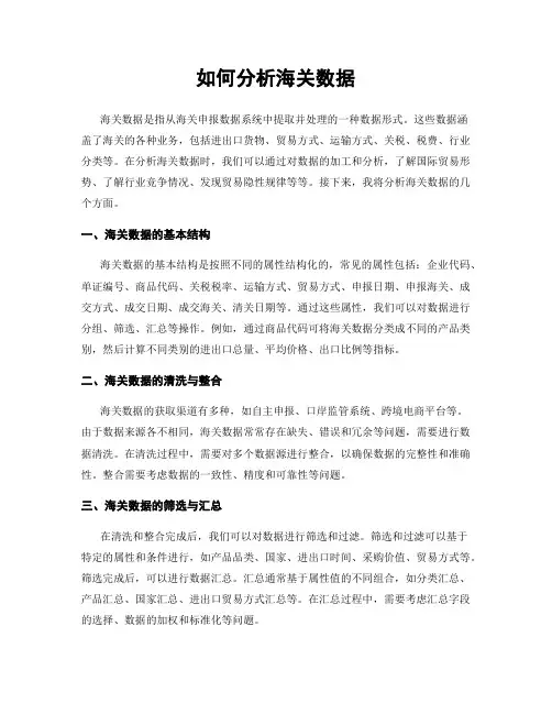 如何分析海关数据