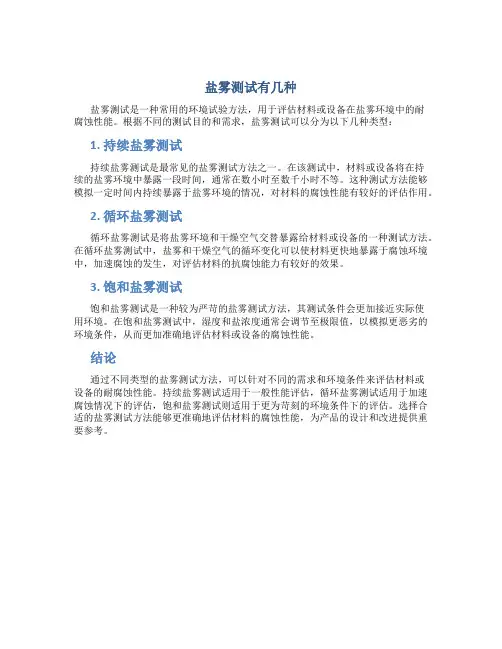 盐雾测试有几种