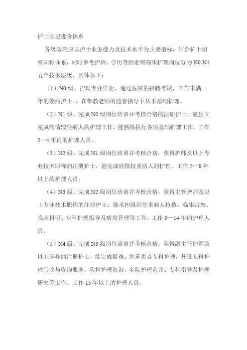 护士分层进阶体系