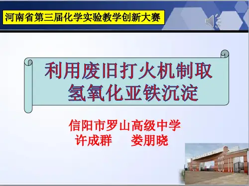 河南省第三届化学实验教学创新大赛-高中化学实验创新-打火机氢氧化亚铁沉淀(共12张PPT)