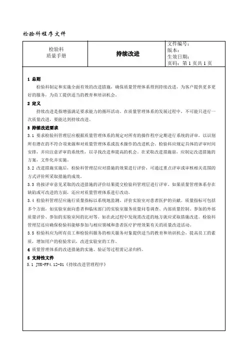 程序文件16---持续改进程序