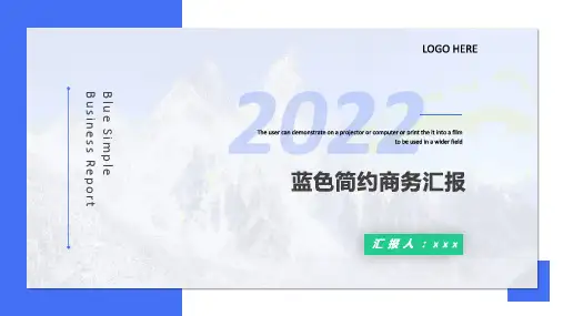 蓝色简约商务汇报总结通用PPT模板
