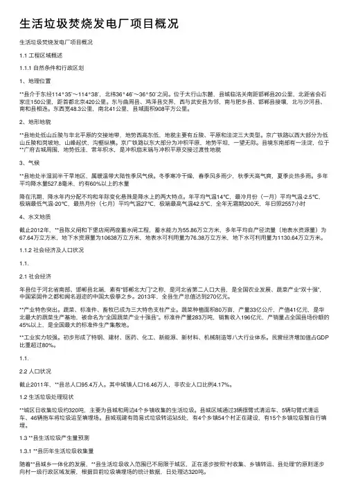 生活垃圾焚烧发电厂项目概况