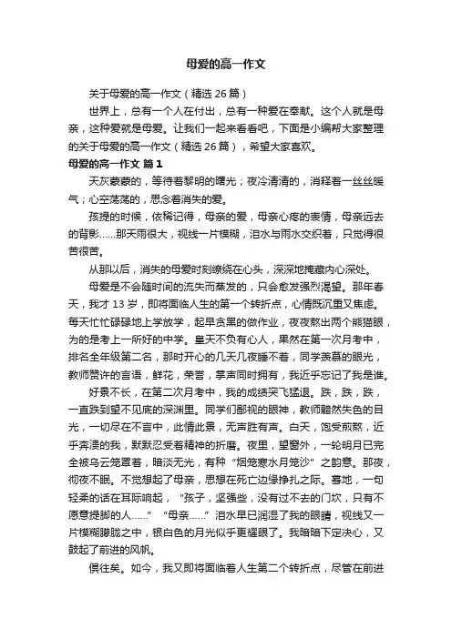 母爱的高一作文