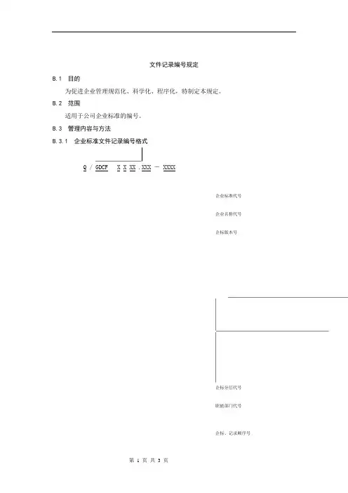 有限公司文件记录编号规定