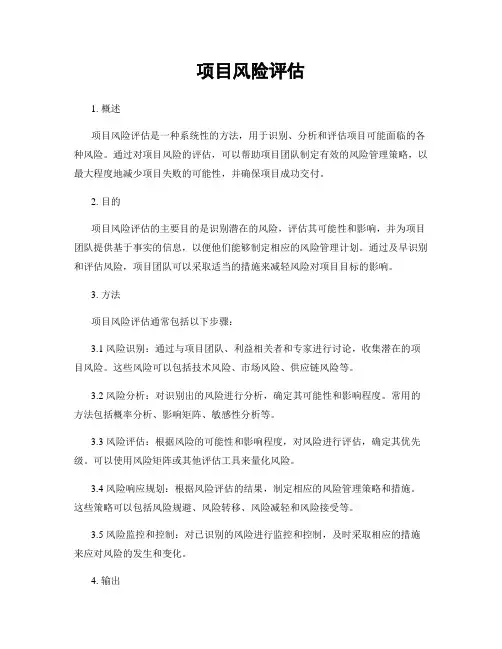 项目风险评估