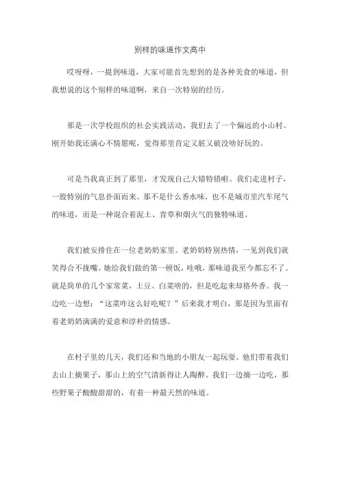 别样的味道作文高中