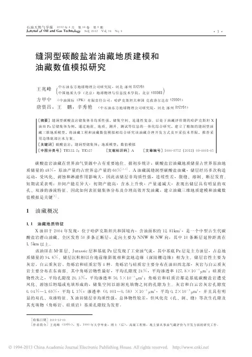缝洞型碳酸盐岩油藏地质建模和油藏数值模拟研究_王兆峰
