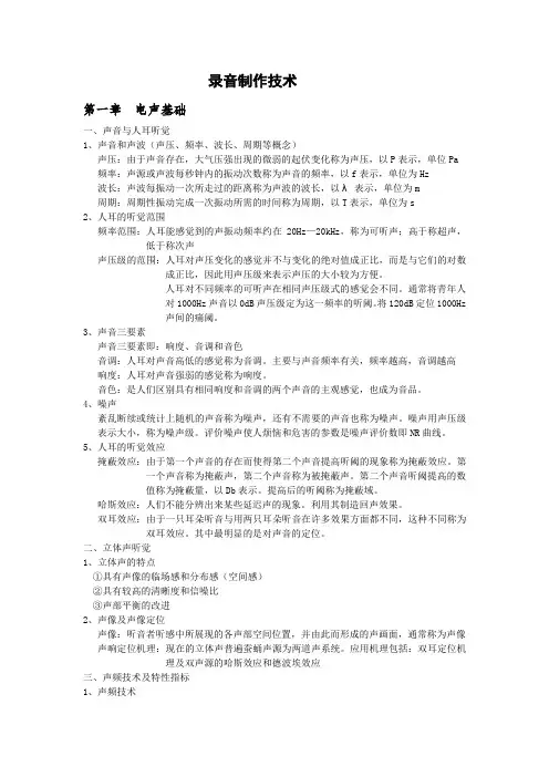 录音制作技术
