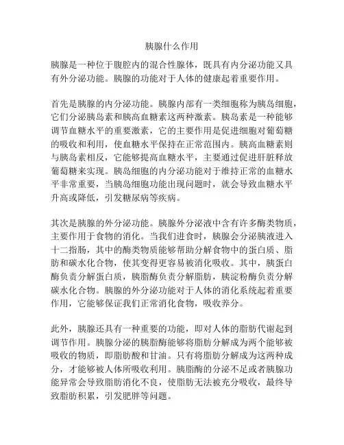 胰腺什么作用