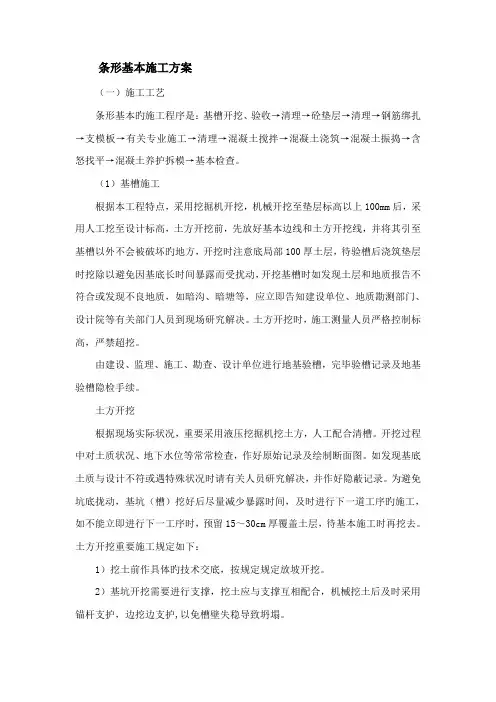 房屋条形基础施工方案