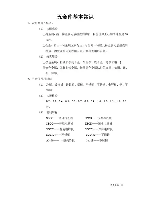 QC五金常识